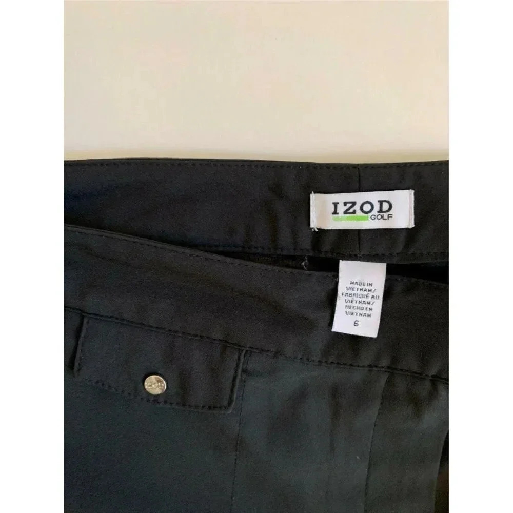 Izod GOLF Women's Size 6 Black Classic Stretch Bermuda Shorts Pants - Style Z885 - Picture 5 of 10